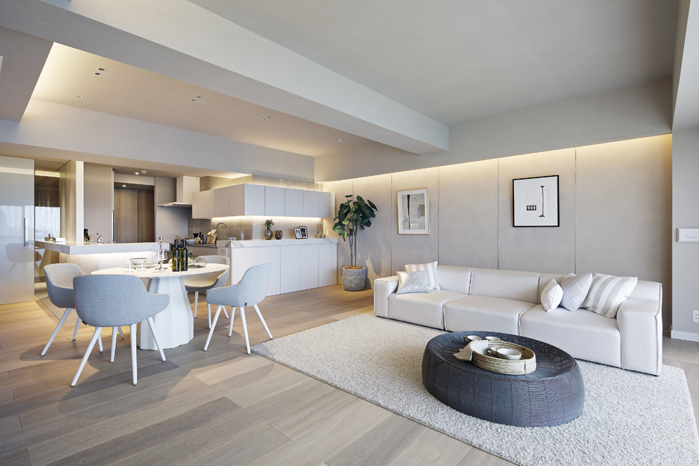 LDKは間接照明で大部分の照度をとっている