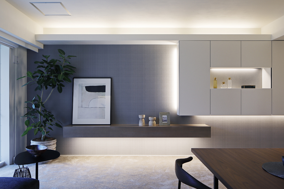 壁面収納との組み合わせが美しいテレビ台 壁面収納との組み合わせが美しいテレビ台