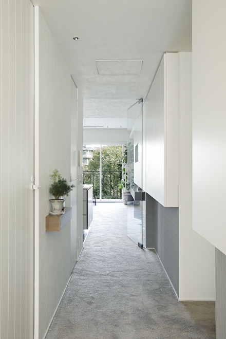 ホールからガラスの扉を抜けてLDKにアクセス ホールからガラスの扉を抜けてLDKにアクセス