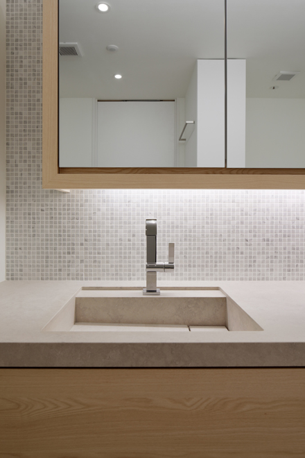 一体成型のシンクが美しい洗面台 一体成型のシンクが美しい洗面台